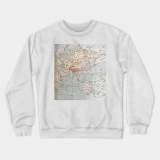 Europe and Asia, antique map 1800s Crewneck Sweatshirt